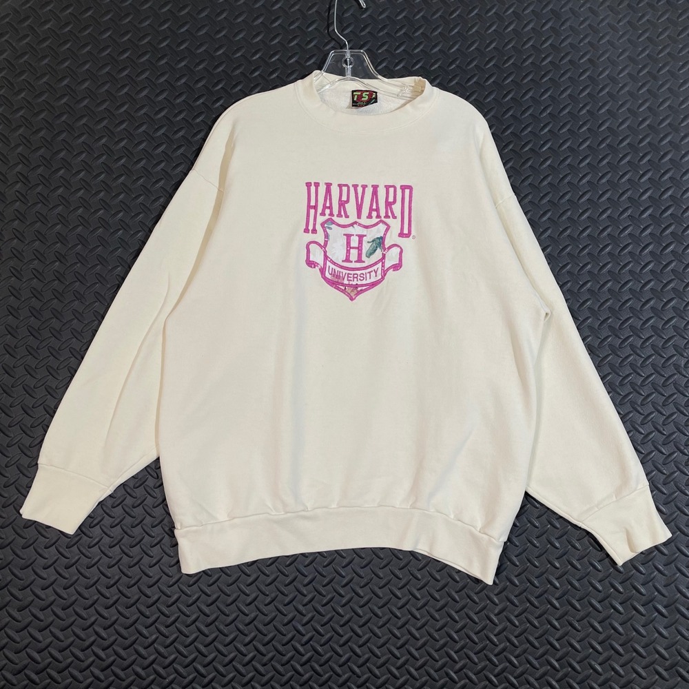 Vintage TSI Hardvard‎ University Cream Crewneck Pullover Sweater Men's Size XL